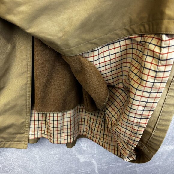 M Hyman And Son Heavy Lined Trench Coat Mens 56 R Tan Belted Wool Collar Long - Picture 4 of 16